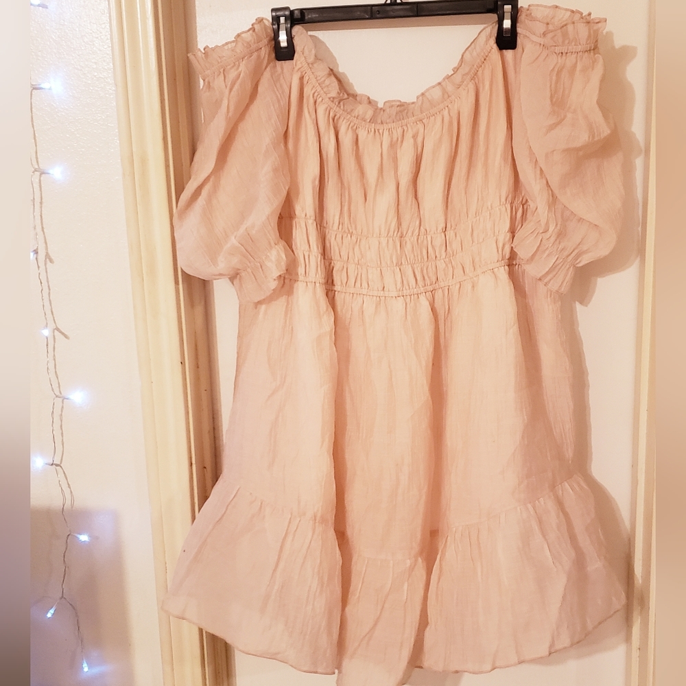 Plus Frill+Ruffle Chiffon Dress